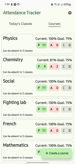 Self Attendance Tracker